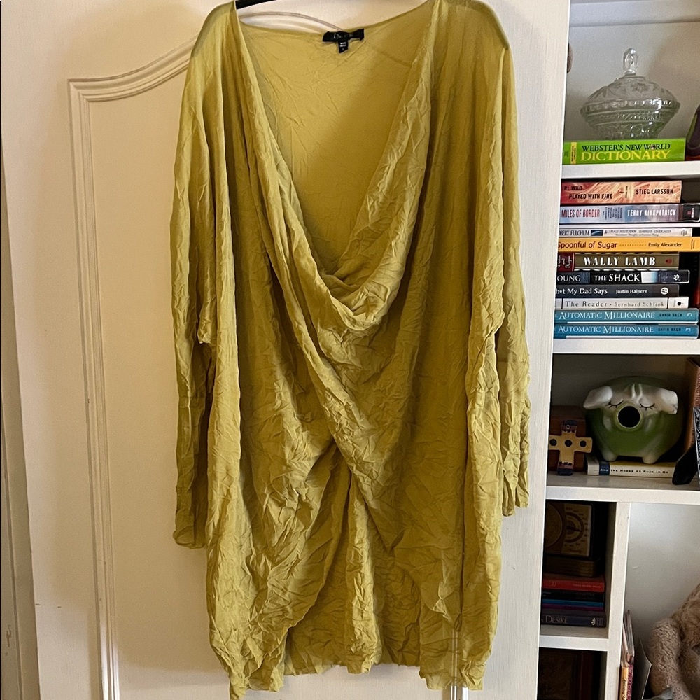 Comfy Twisted Draped Olive Green Tunic Top